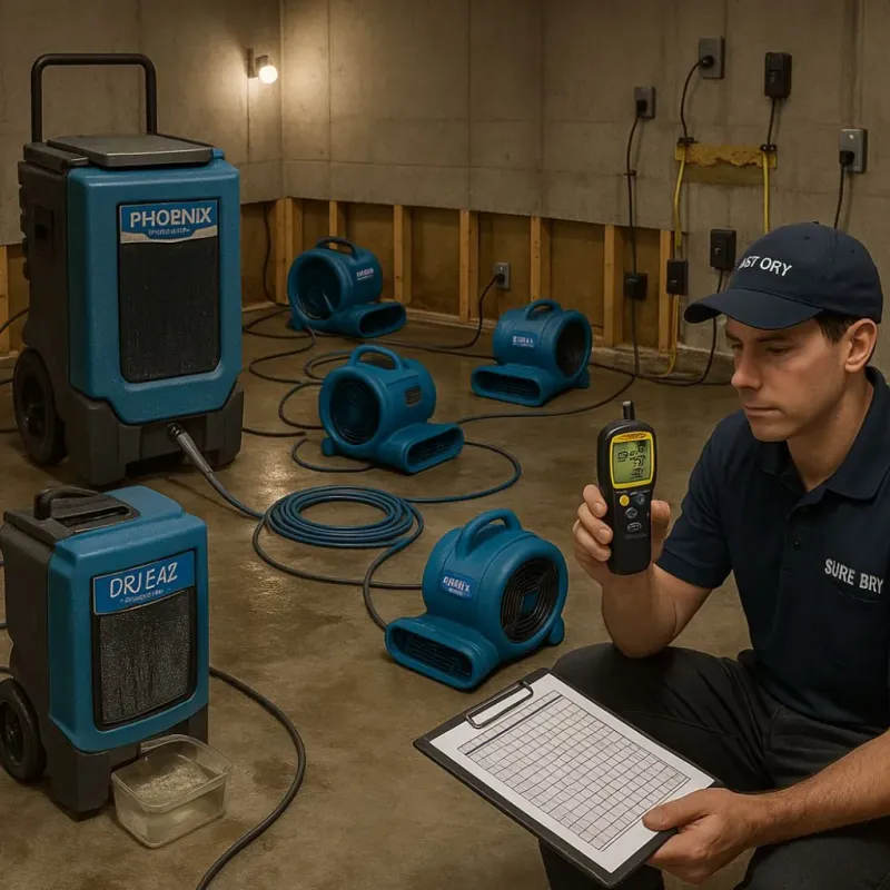 Structural Drying and Dehumidification process in Oak Grove, OR
